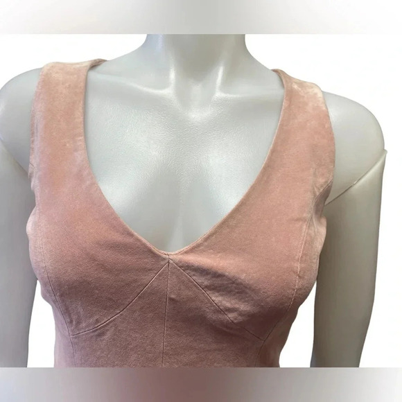 Vintage Danier Pink  Leather Suede Sleeveless Dress Size 4 - Picture 8 of 12